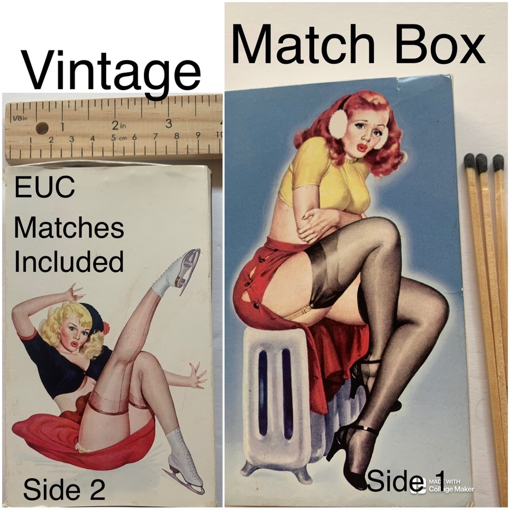 ⭐️ Collector ⭐️ Match Box w 15+ matchsticks, (grandpa’s 😱) VINTAGE